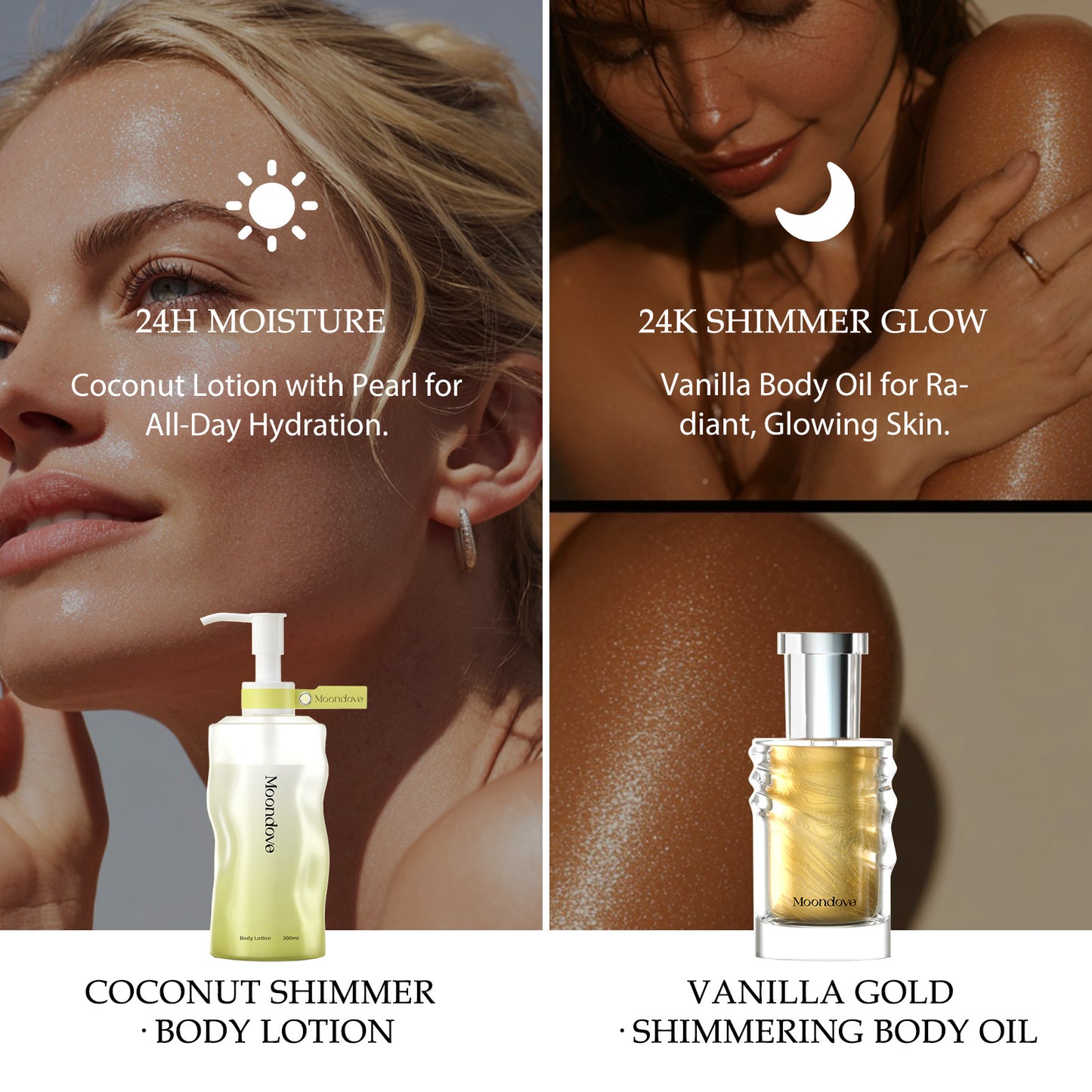 LUMINOUS AURA SHIMMERING BODY OIL + SHIMMERING BODY LOTION